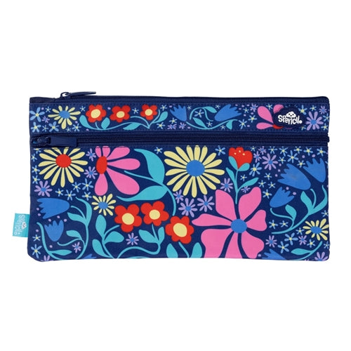 Twin Zip Pencil Case - Flower Fun