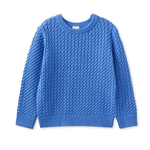 Blue Cable Knit Jumper