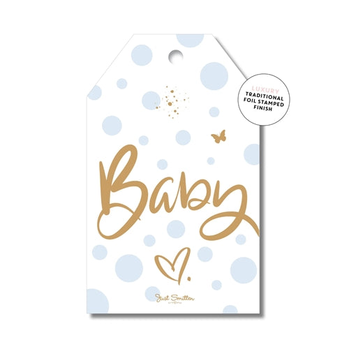 Gift Tag - Spotty Baby Blue