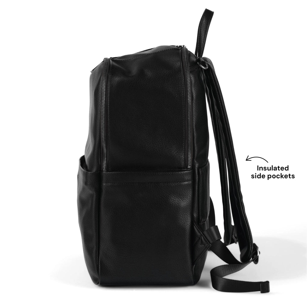 OiOi Multitasker Nappy Backpack - Black Vegan Leather