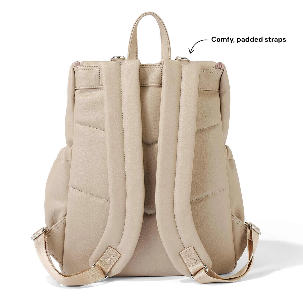 OiOi Signature Nappy Backpack - Oat Dimple Vegan Leather