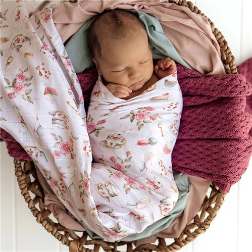 Alice's Tea Party Organic Muslin Wrap