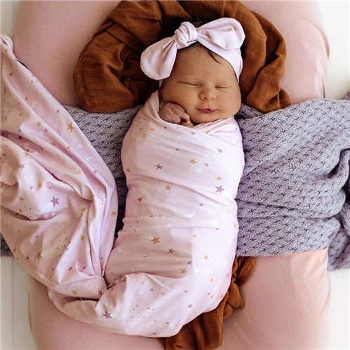 Twinkle Organic Jersey Wrap & Topknot Set