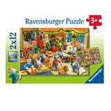 Christmas Toy Factory Puzzle 2x12pc