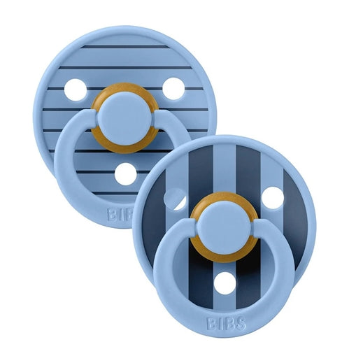 BIBS Dummies - Studio Collection - Natural Rubber - Pin Sky Blue Mix