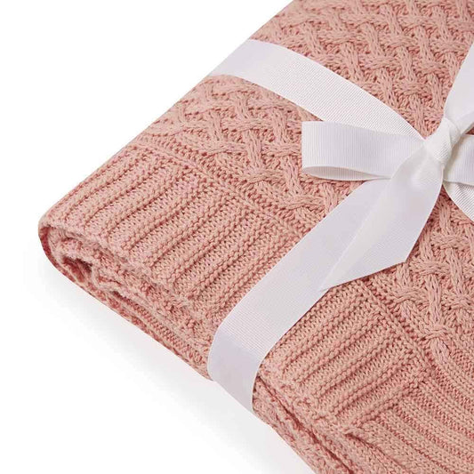 Rosa Diamond Knit Organic Baby Blanket