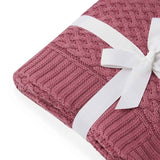 Mauve Diamond Knit Organic Baby Blanket