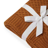 Bronze Diamond Knit Organic Baby Blanket