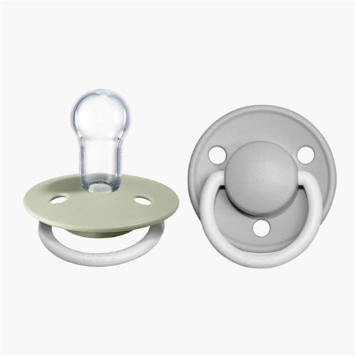 BIBS Dummies De Lux - GLOW - Silicone - Sage/Cloud