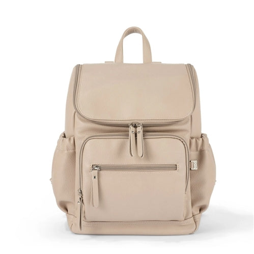 Mini Signature Backpack - Oat Vegan Leather
