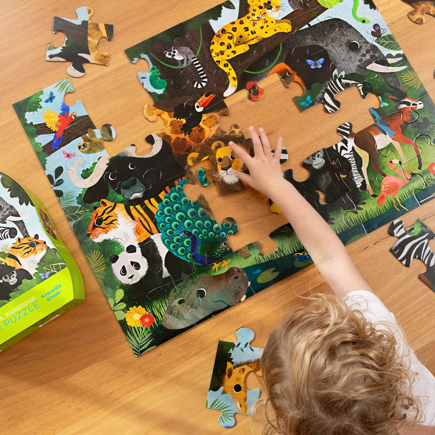 Crocodile Creek Classic Floor Puzzle 36 pc - Jungle Friends