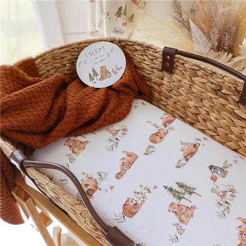 Bears Organic Bassinet Sheet / Change Pad Cover