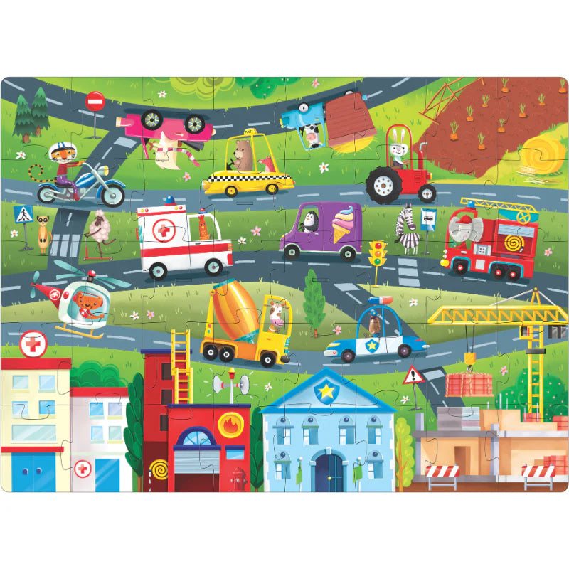 Sassi 3D Puzzle and Book Set - Learn Shapes Vehicles