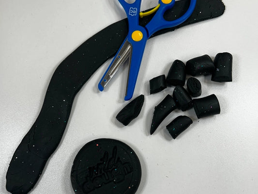 Galaxy black playdough twinkling with glitter