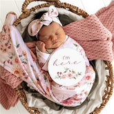 Birds & Bloom Organic Jersey Wrap & Top Knot Set