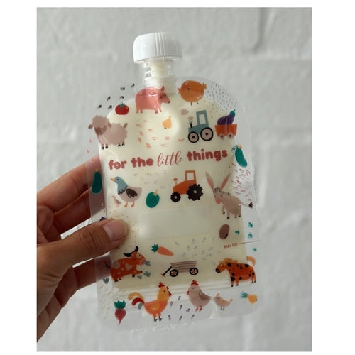 Sinchies 150ml Reusable Food Pouches 5pk - Farmyard Friends