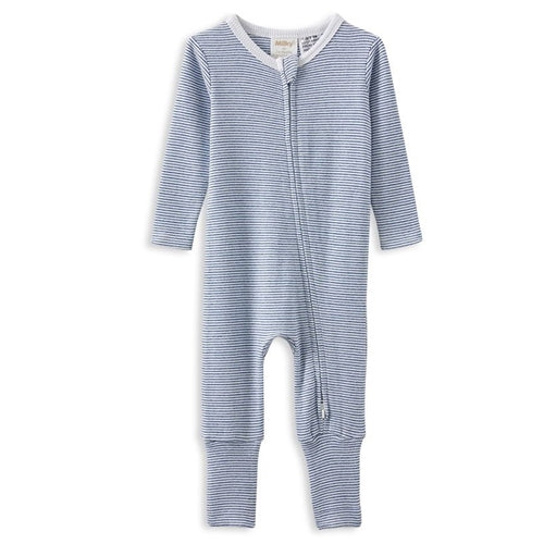 Blue Stripe Zip Romper
