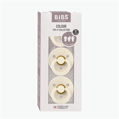 BIBS Dummies Try-it Colour 3pk - Ivory