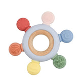 Wooden Silicone Sensory Teether Ring