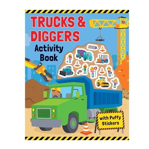 Trucks & Diggers - Activity Book with puffy stckers