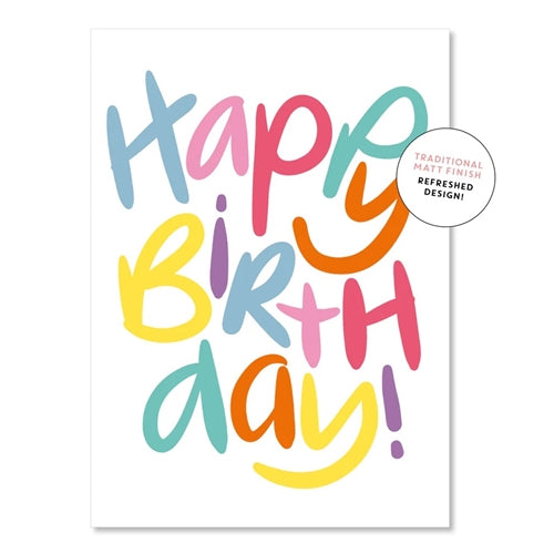 Happy Birthday Bright Letters Card