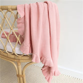 Rosa Ruffle Knit Organic Baby Blanket