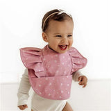 Pink Fleur Frill Snuggle Bib