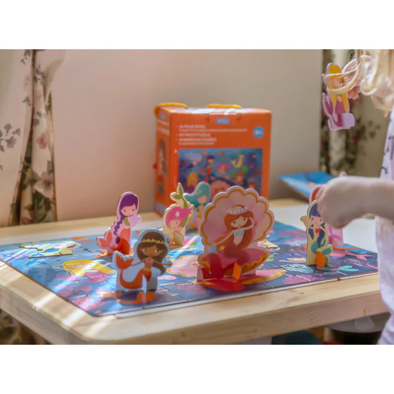 Sassi 3D Puzzle and Book Set - Learn Numbers Mermaids