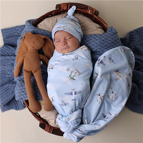 Taking Flight Organic Jersey Wrap & Beanie Set