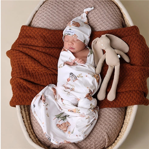 Bears Organic Jersey Wrap & Beanie Set