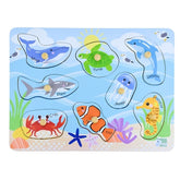 2 in 1 Sea Animals and their habitats Peg Puzzle
