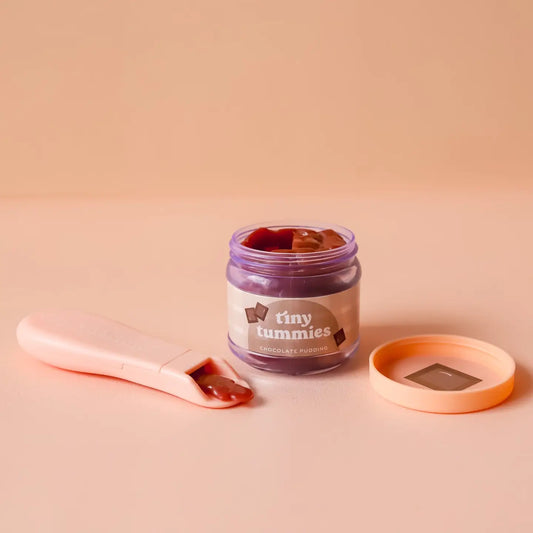 Tiny Tummies Chocolate Pudding food jar and spoon set