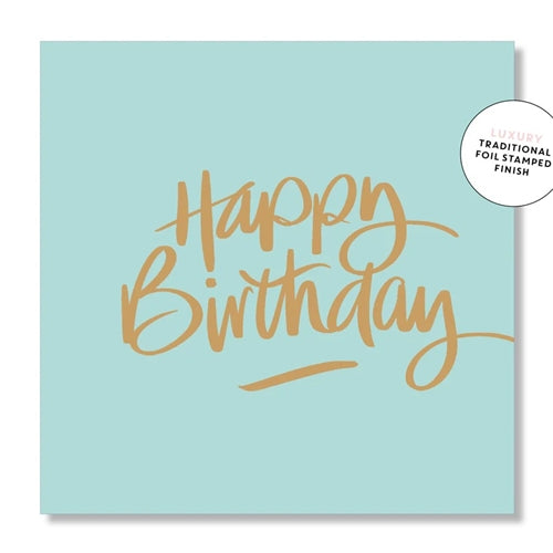 Minty Birthday Script Mini Card