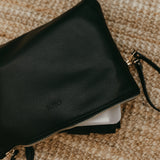 OiOi Nappy Changing Pouch - Black Vegan Leather
