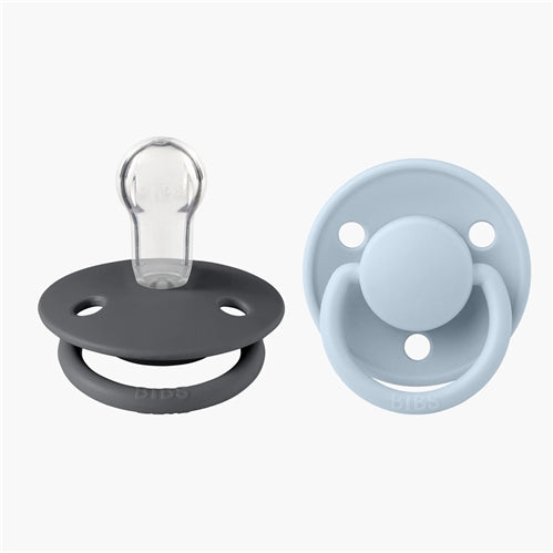 BIBS Dummies De Lux - Silicone - Iron/Baby Blue