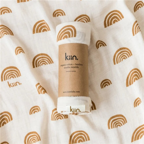 Kiin Organic Muslin Swaddle - Rainbows