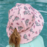 Swim Ponytail Bucket Beach Hat - Dolphin