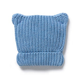 Frosted Blue Organic Knitted Bear Hat