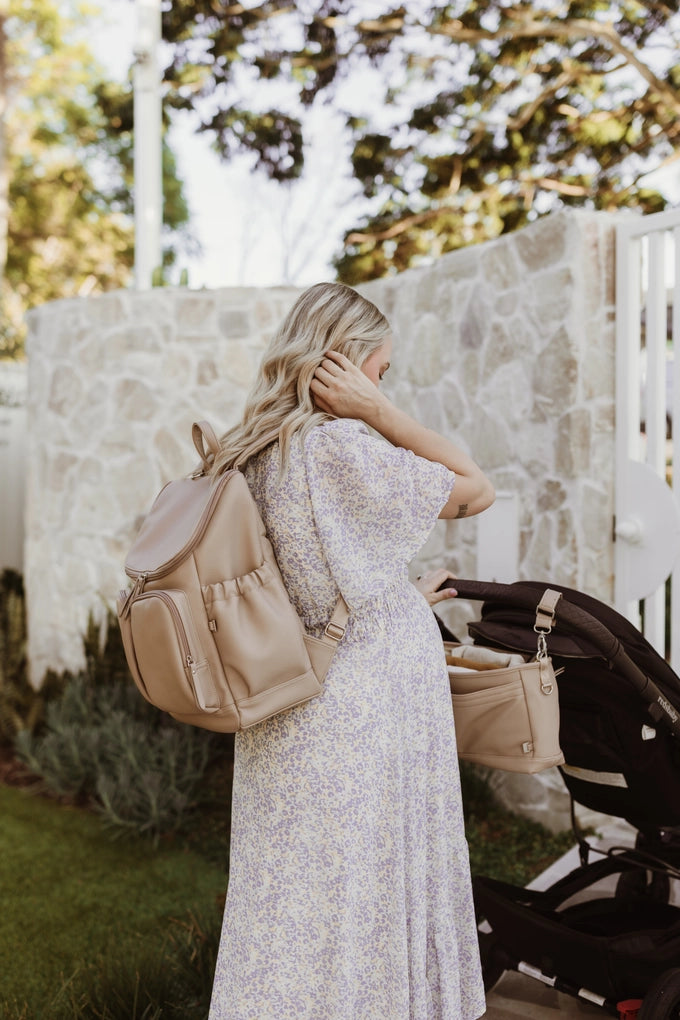 Multitasker Pram Caddy - Oat Vegan Leather