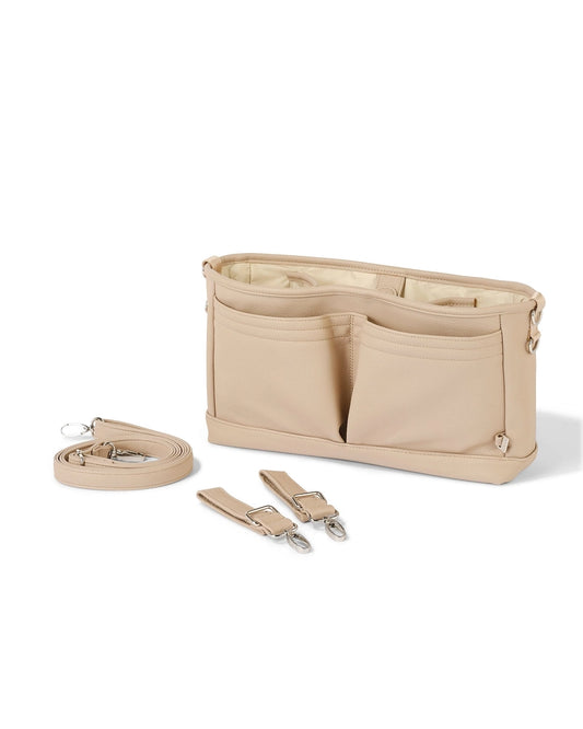 Signature Pram Caddy - Oat Dimple Vegan Leather