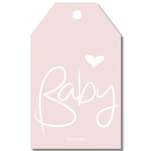 Gift Tag - Baby Script Blue