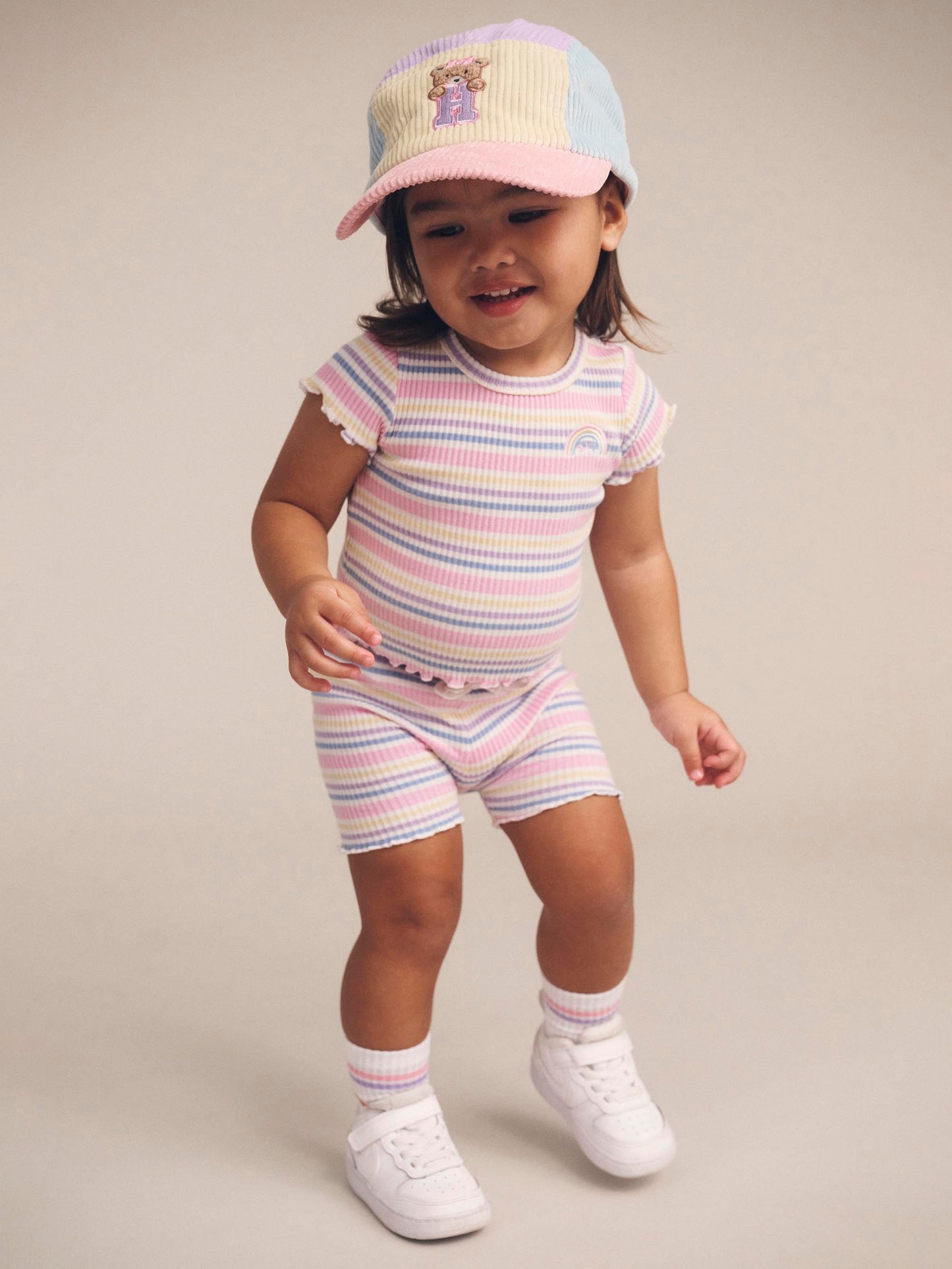 Blush Colour Block Cord Cap