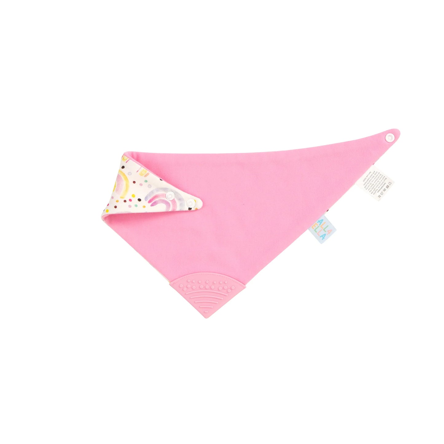 Bandana Bib with silicone teether - Watercolour Rainbow