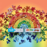 Crocodile Creek Rainbow Puzzle 100 pc - Animals