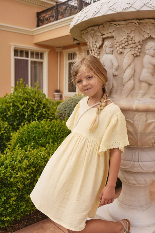 Organic Cotton Muslin Phillipa Dress- Sunshine