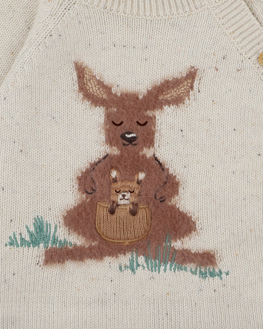 Charlie Organic Kangaroo Knitted Cardigan