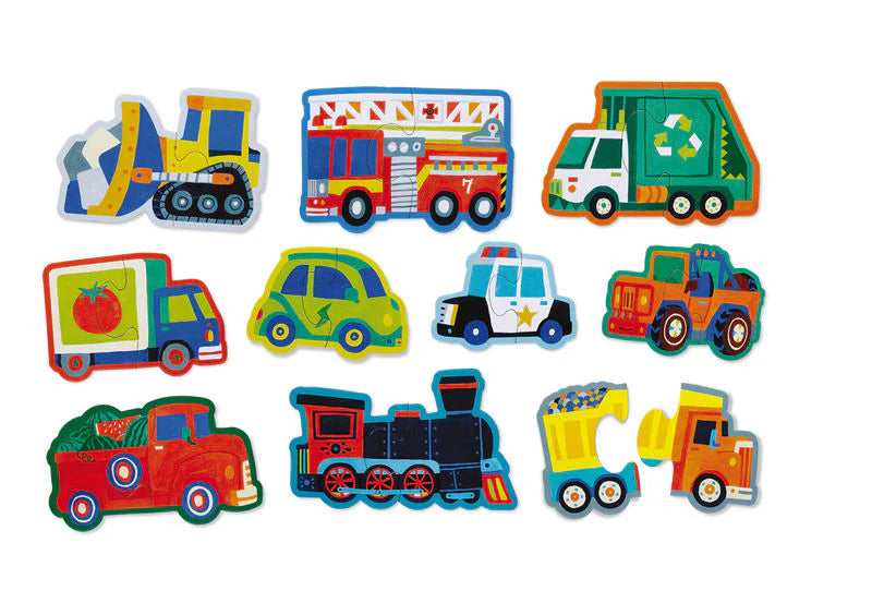 Crocodile Creek Let's Begin Puzzle 2 pc -Vehicles
