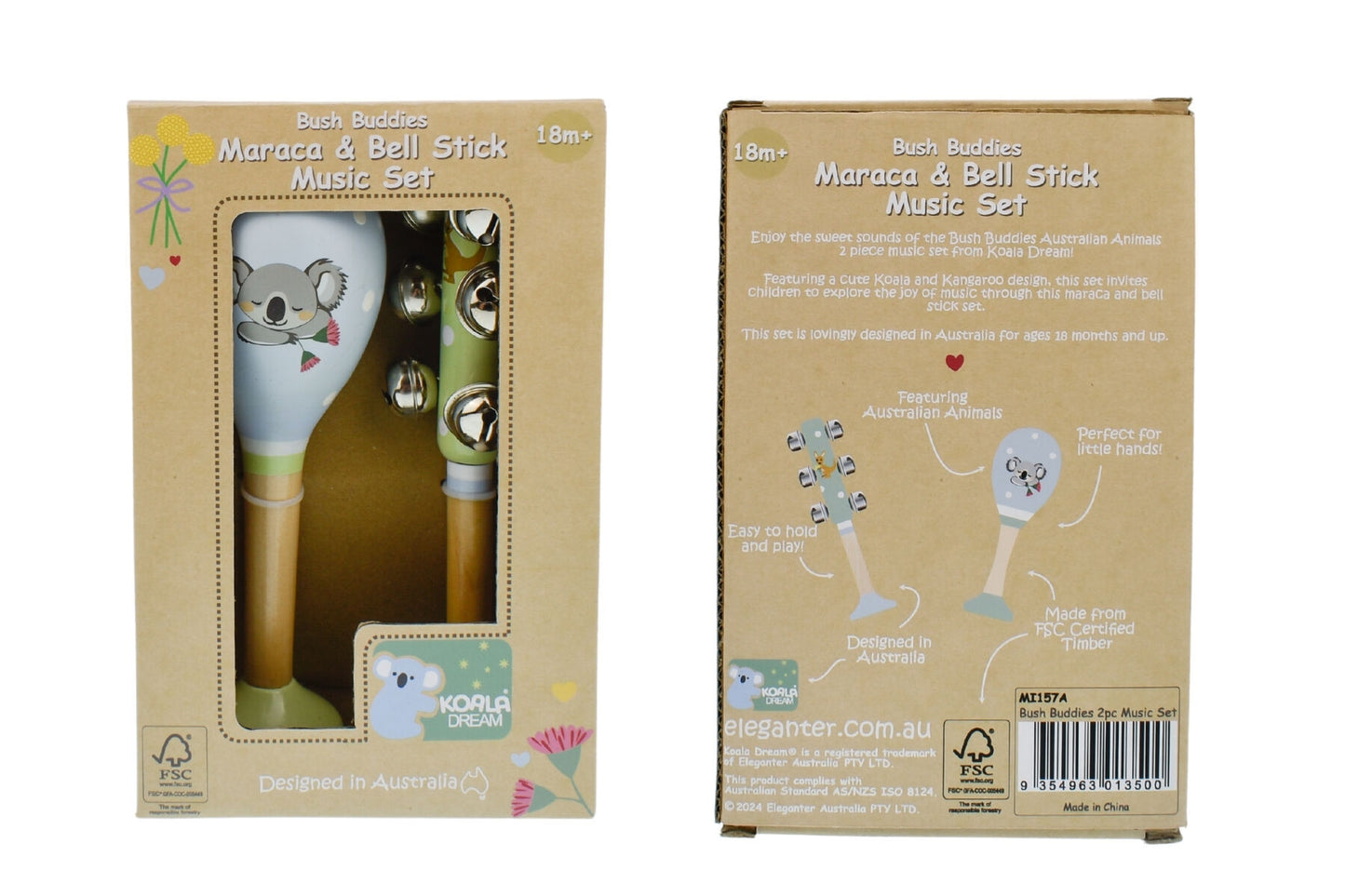Bush Buddies Australian Animals Maraca and Bell set