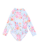 BIANCA Blue Long Sleeve Sunsuit