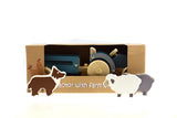 Wooden Tractor with Sheep Dog
